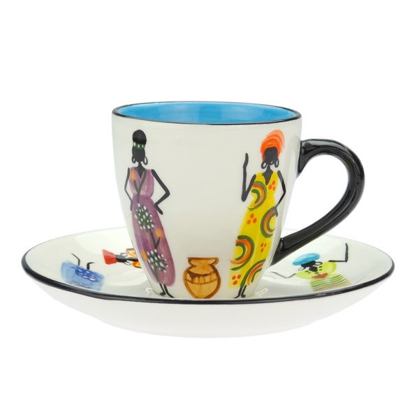 Kaffeetasse Abeni AFRICAN LADIES, Ober-& Untertasse