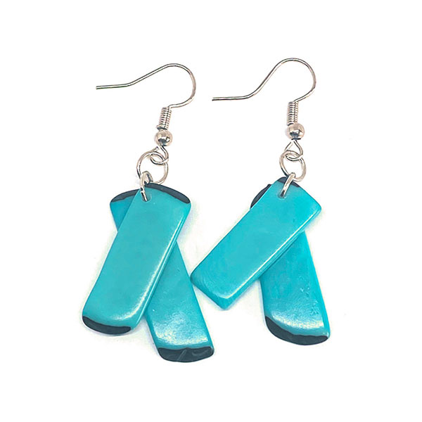 Ohrringe STICKS aqua, Tagua