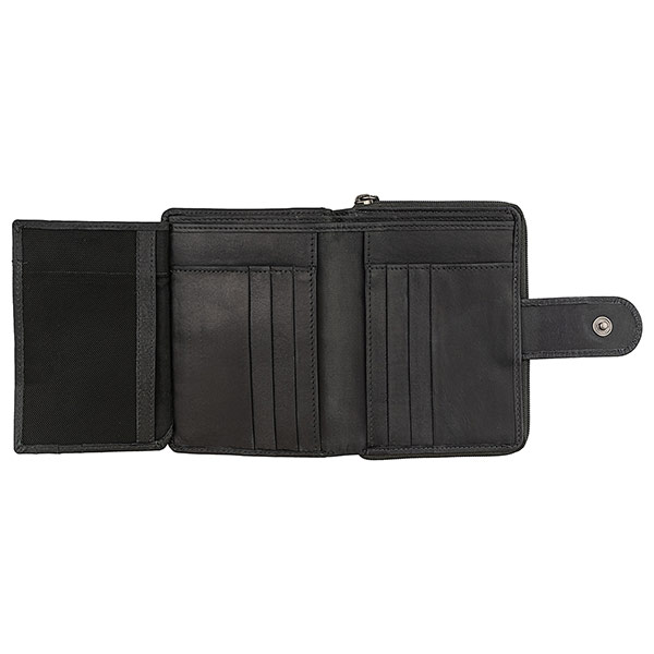 Börse OPULENCE 13x10cm Vintage schwarz RFID-secure, Leder / CONTIGO Fairtrade Onlineshop