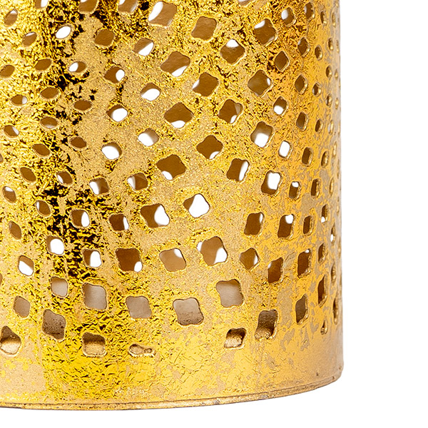 Teelicht 6x7cm, FOCUS, gold-gold, Eisenblech