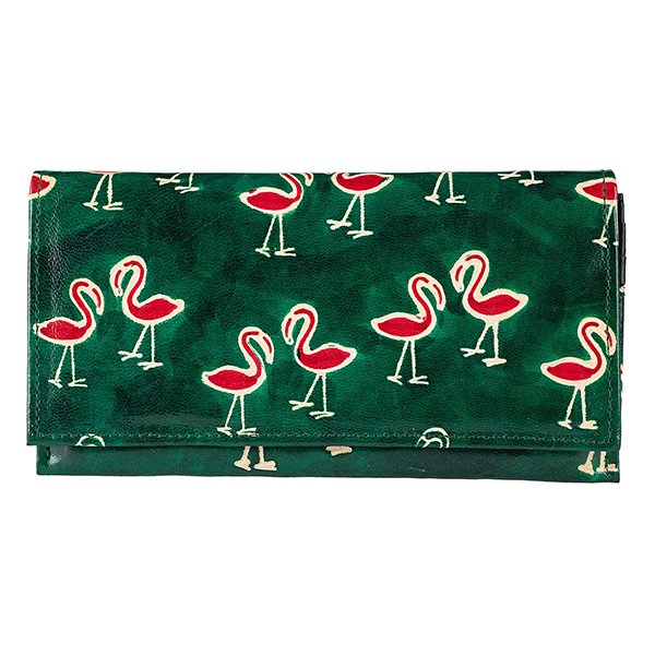 Brieftasche lang Flamingo, Ziegenleder