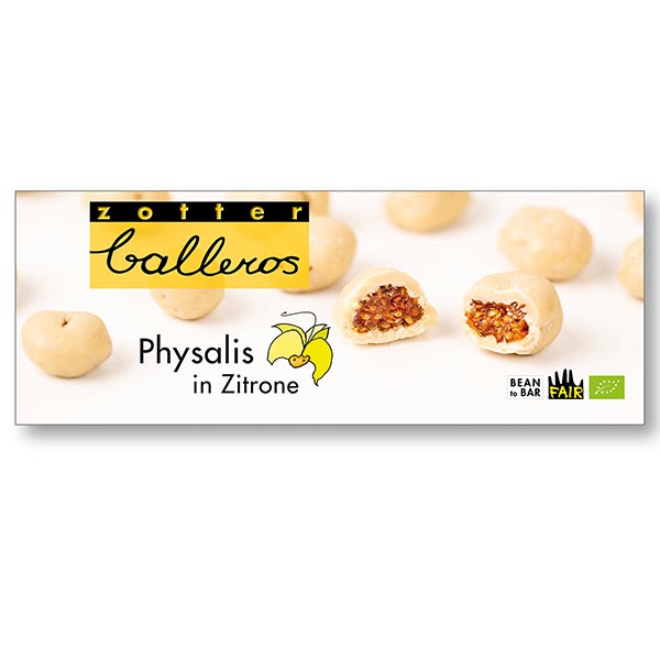 Zotter Balleros Physalis in Zitrone BIO