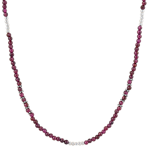 Halskette FILIGRAN Granat- und Silberperlchen / CONTIGO Fairtrade Onlineshop