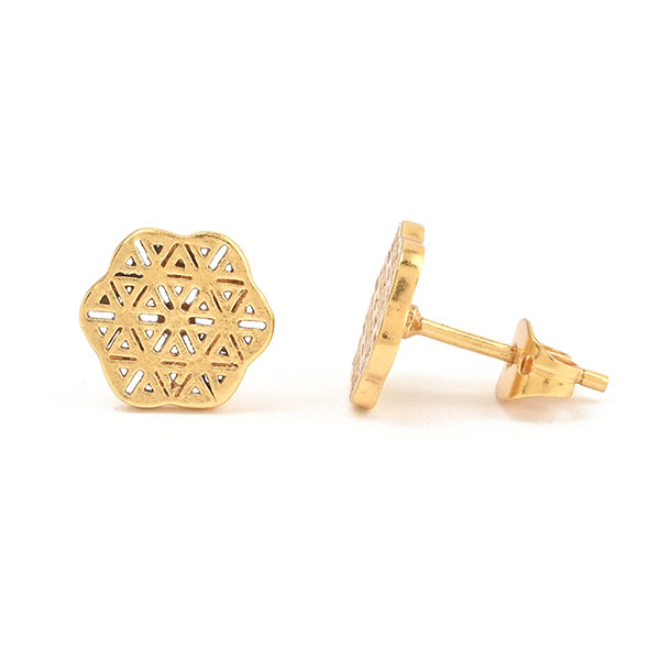 Ohrstecker, FLOWER OF LIFE, 22K vergoldet / CONTIGO Fairtrade Onlineshop