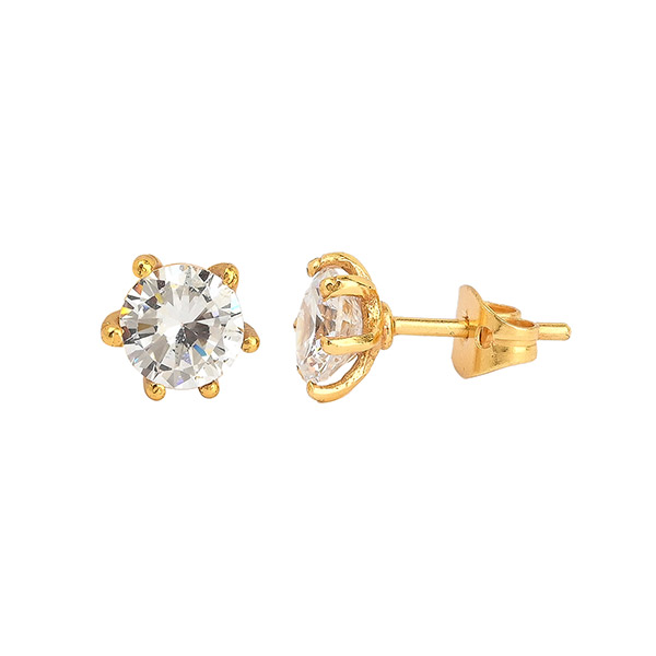 Ohrstecker, Basic, Zirkonia, 22K vergoldet / CONTIGO Fairtrade Onlineshop