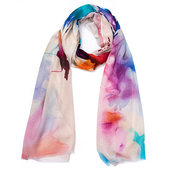 Schal 200x70, ONE WORLD multicolour, Modal-Baumwolle / CONTIGO Fairtrade Onlineshop