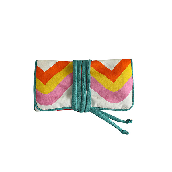 Schmuckrolle RAINBOW, bunt-petrolgrün, Baumwolle / CONTIGO Fairtrade Onlineshop