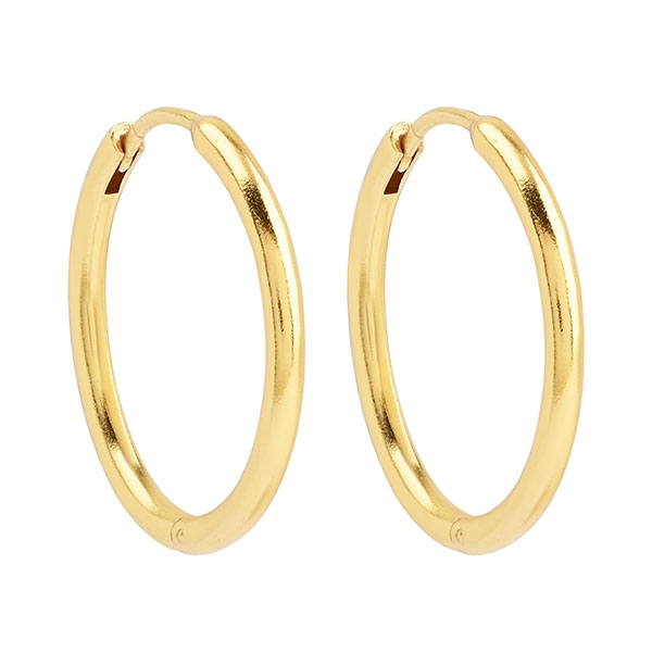Creolen, Basic, 2,5 cm, Mix&Match, 22K vergoldet / CONTIGO Fairtrade Onlineshop