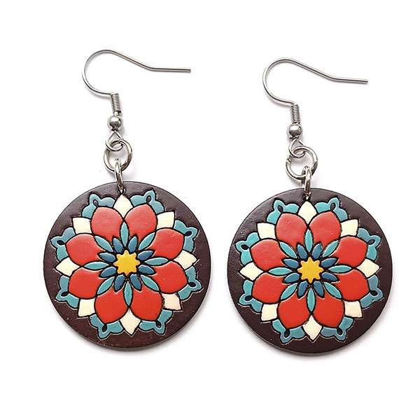 Ohrringe DISC Boho Flower, Flaschenkürbis