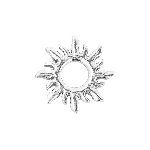 Anhänger Sonne rund, Mix&Match, versilbert / CONTIGO Fairtrade Onlineshop