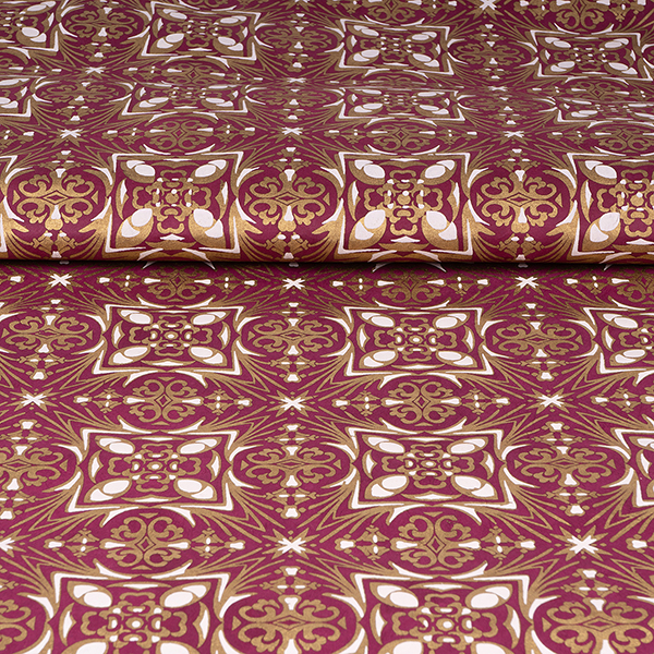 LOKTA Papierbogen, handgeschöpft, LISBOA beere-gold-weiß