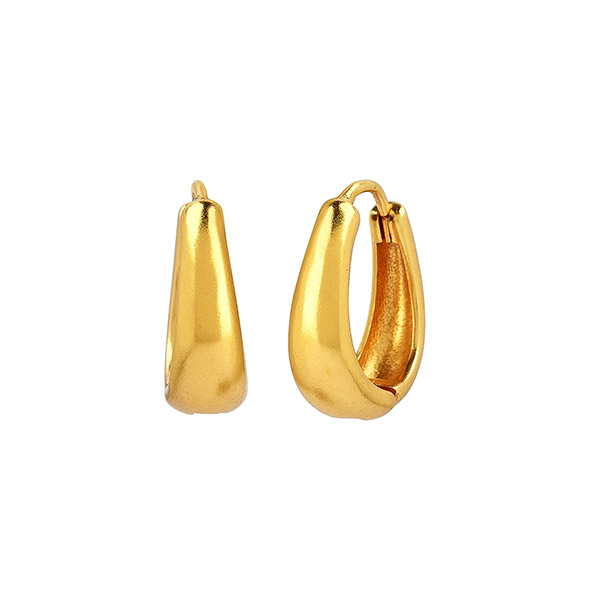 Ohrringe Creole Tropfen oval, 22K vergoldet / CONTIGO Fairtrade Onlineshop