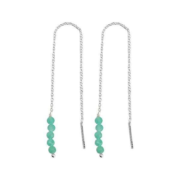 Ohrhänger Chain Amazonit, versilbert / CONTIGO Fairtrade Onlineshop