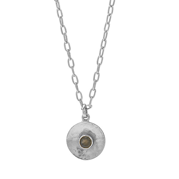 Halskette, Labradorit, versilbert / CONTIGO Fairtrade Onlineshop