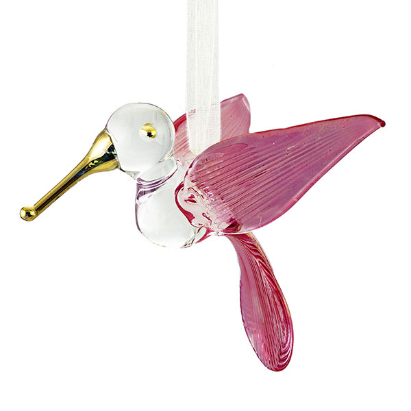 Glas Kolobri AZAFIR 6cm, beere-gold