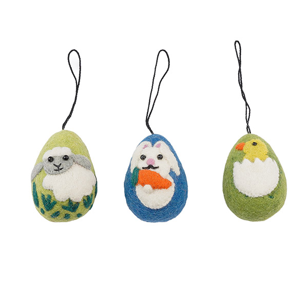 Anhänger Ostereier SPRING ANIMALS (Stückpreis), Wollfilz
