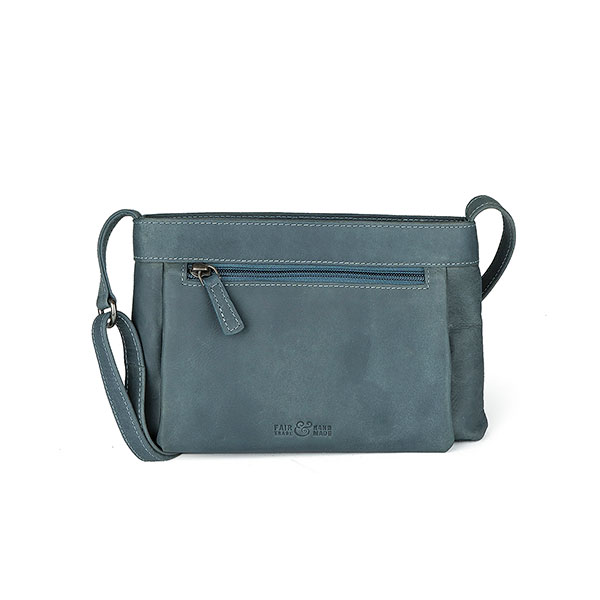 Handtasche LOLITA Vintage rauchblau, Rindsleder