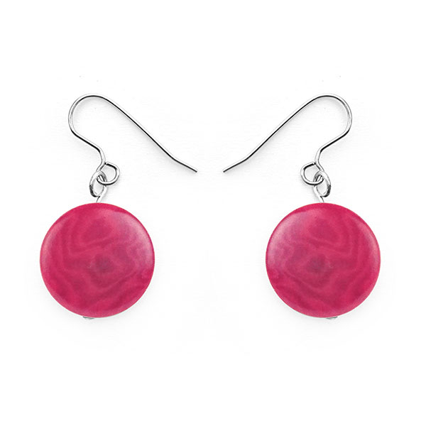 Ohrringe CLASSIC SIMPLE fuchsia, Tagua