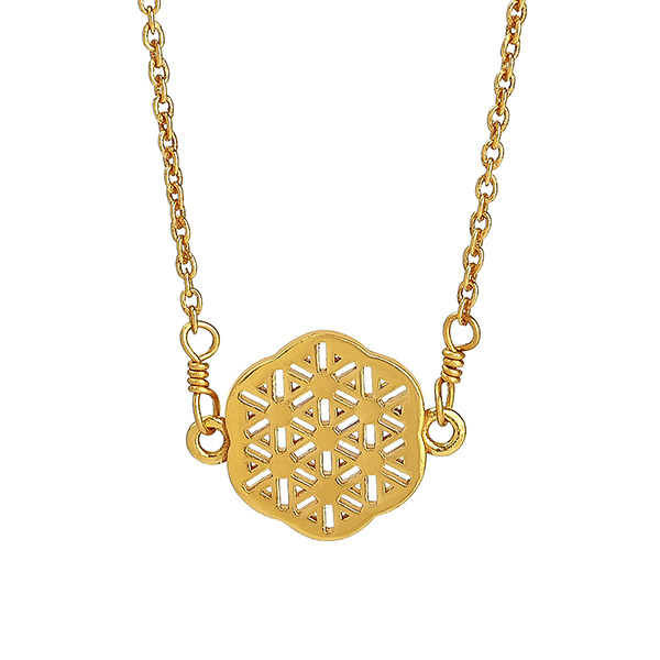 Halskette, FLOWER OF LIFE, 22K vergoldet