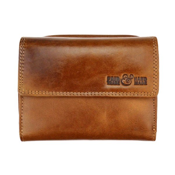 Börse Vintage-VINCE 13x10cm braun, Rindsleder / CONTIGO Fairtrade Onlineshop
