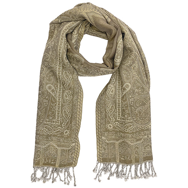 Wendestola LACE, mokka-braun-natur, 180x70 cm, 100 % Wolle