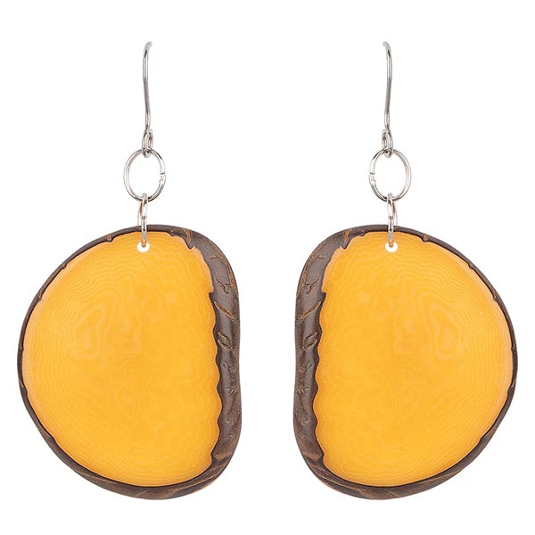 Ohrringe oval apricot, Tagua