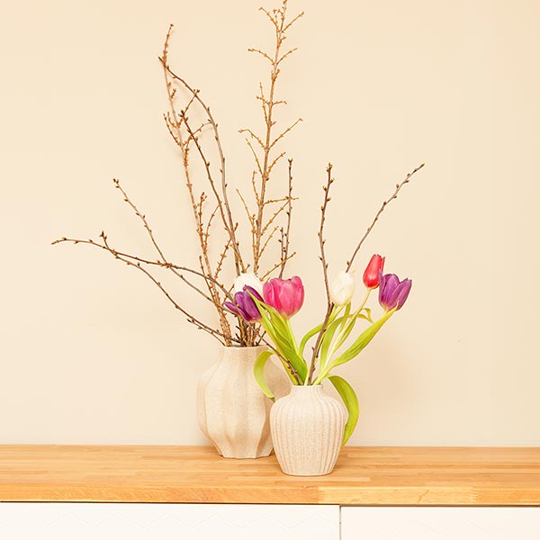 Vase MAFA S, 17x19 cm, natur-sand, Keramik, handgemacht / CONTIGO Fairtrade Onlineshop