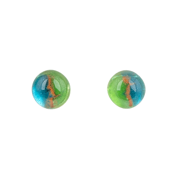 Ohrstecker Seegrün, Perle groß, Glas, Silber