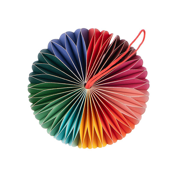 Papierdeko Origami 9 cm RAINBOW HEART, bunt, FSC Papier / CONTIGO Fairtrade Onlineshop