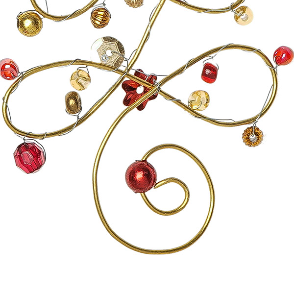 Perlendekoration WEIHNACHTSBÄUMCHEN 8cm, rot-gold / CONTIGO Fairtrade Onlineshop