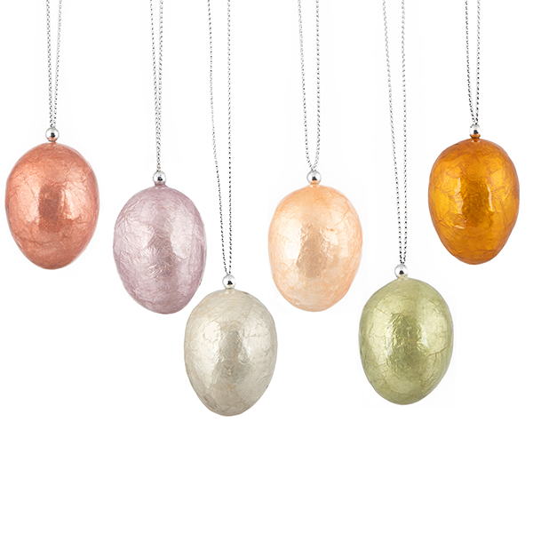 Anhänger OSTEREI pastell, Capiz (Stückpreis) / CONTIGO Fairtrade Onlineshop