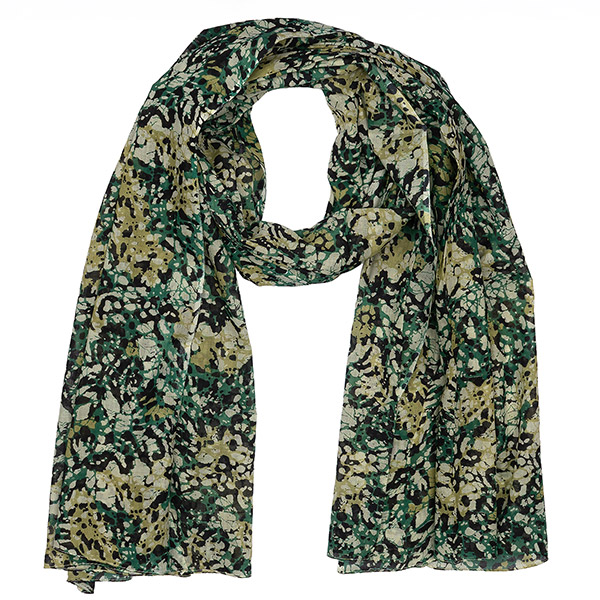 Schal GREEN SEA, 200x100cm, 100 % Baumwolle (Bio), handgemacht