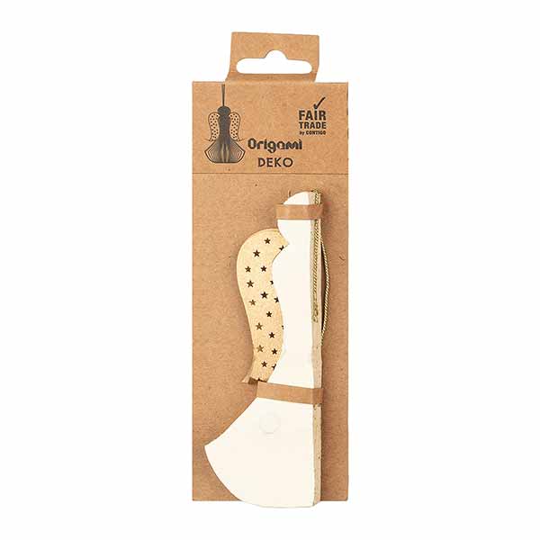 Papierdeko Engel Origami 12cm weiß Sterne, Glitter / CONTIGO Fairtrade Onlineshop
