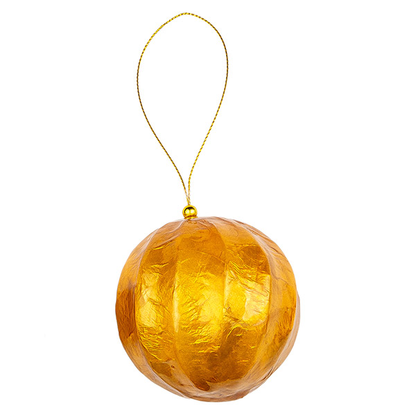 Deko Kugel RELIEF safran, Capiz, Stückpreis / CONTIGO Fairtrade Onlineshop