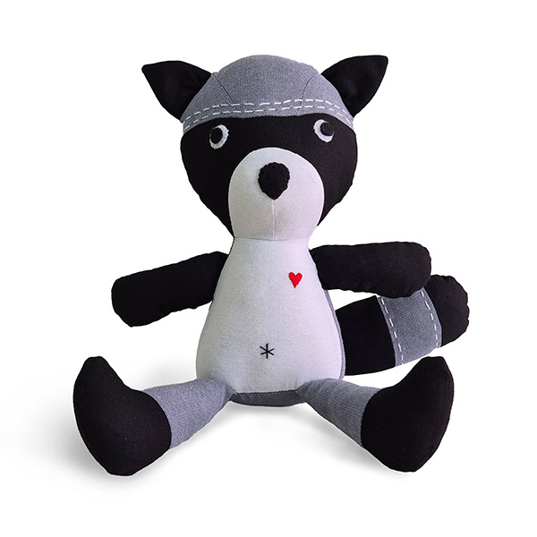 Stofftier Waschbär EMILIO, Baumwolle