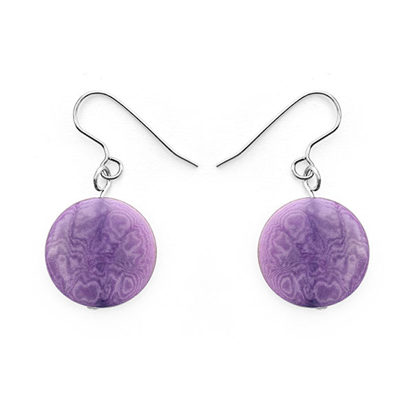 Ohrringe CLASSIC SIMPLE violett, Tagua