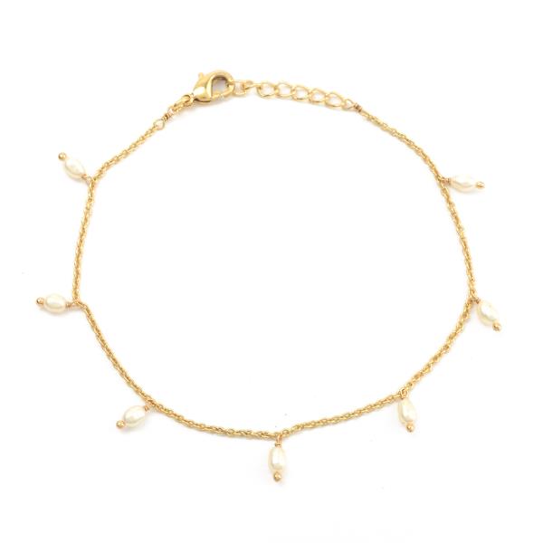 Armband, TINY BEADS, 22K vergoldet, Süßwasserperle