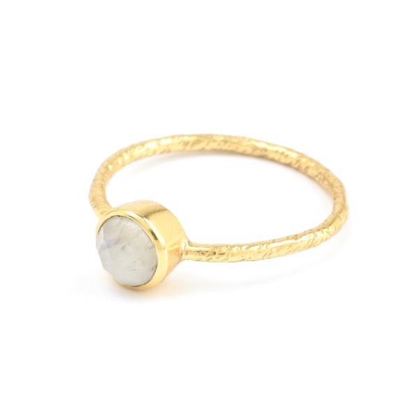 Ring Mondstein, 22 K vergoldet, [S01] / CONTIGO Fairtrade Onlineshop