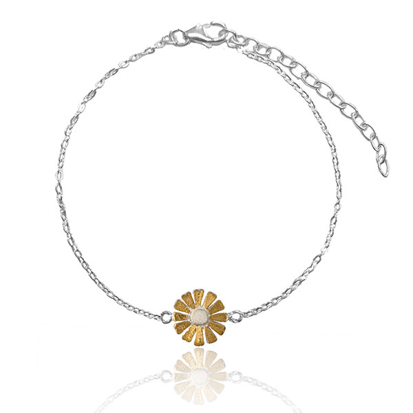 Armband MARGERITE klein, Silber, teilvergoldet / CONTIGO Fairtrade Onlineshop