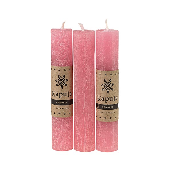Stabkerze 12cm FROSTED zartpink, Kapula (Stück) / CONTIGO Fairtrade Onlineshop
