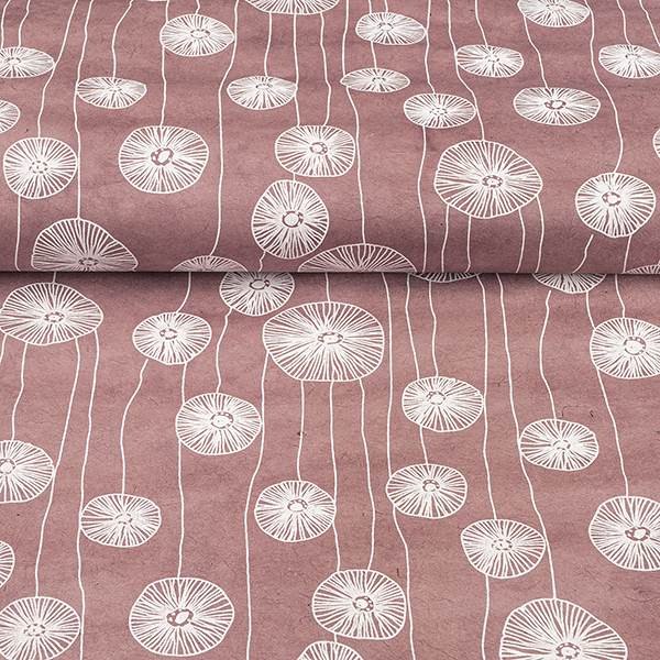 LOKTA Papierbogen, handgeschöpft, MOHN litschi-weiß