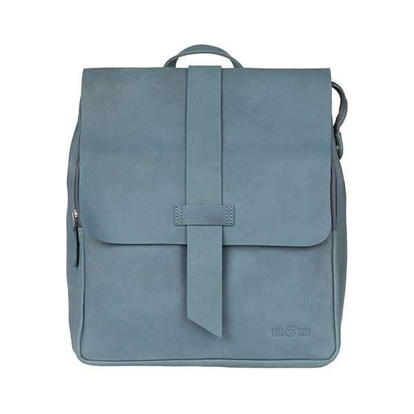 Rucksack CITY rauchblau, Rindsleder