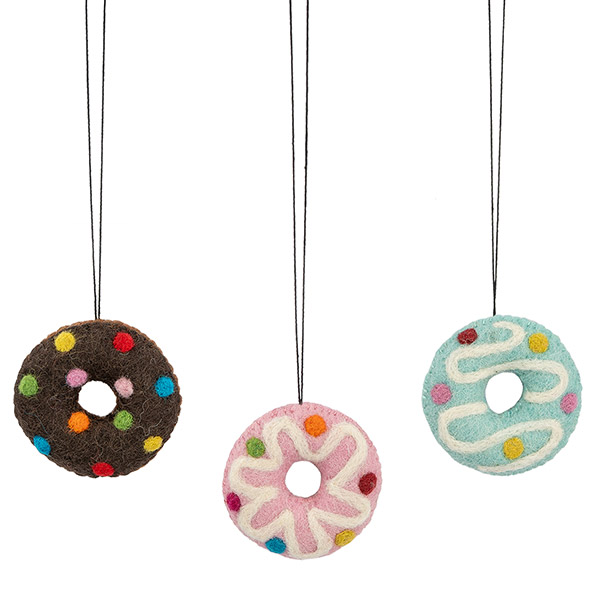 Dekoanhänger DONUT (Stückpreis), Wollfilz / CONTIGO Fairtrade Onlineshop