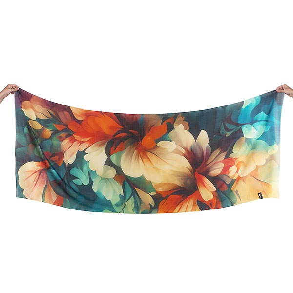 Schal 200x70, FLOWER BOUQUET pastell, Modal-Baumwolle / CONTIGO Fairtrade Onlineshop