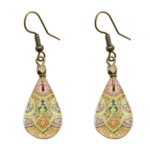 Ohrringe Tropfen Ornament gold, Fliese