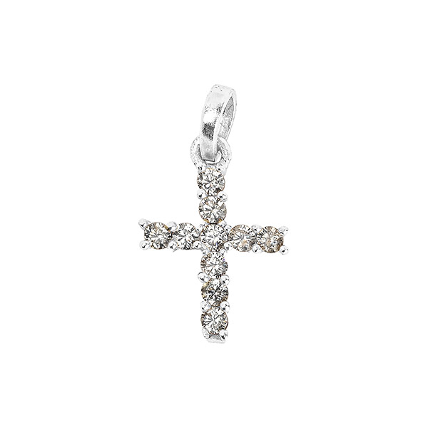 Anhänger, Kreuz, Zirkonia, Mix&Match, versilbert / CONTIGO Fairtrade Onlineshop