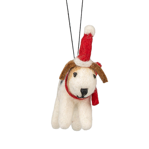 Dekoanhänger WEIHNACHTHUND, Wollfilz