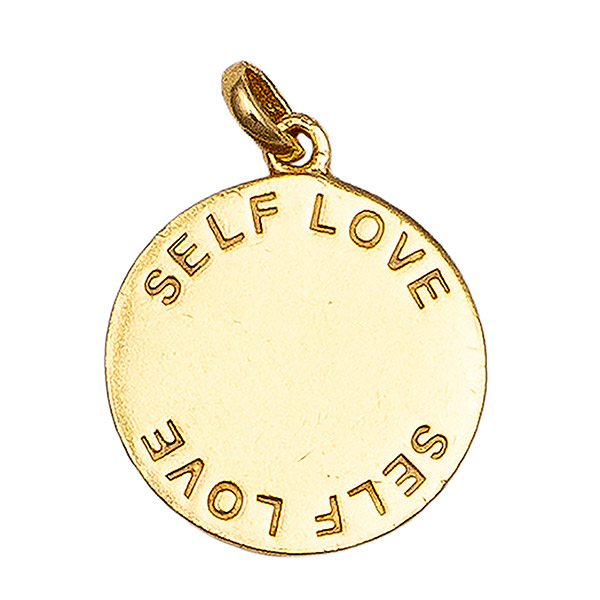 Anhänger, Plättchen SELF LOVE, Mix&Match, 22K vergoldet / CONTIGO Fairtrade Onlineshop