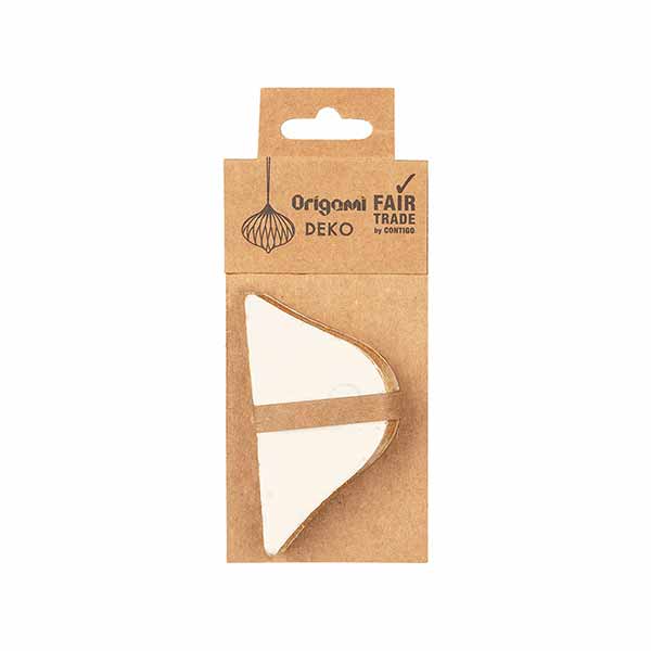 Papierdeko Origami 6,5cm ONION weiß, Goldrand / CONTIGO Fairtrade Onlineshop