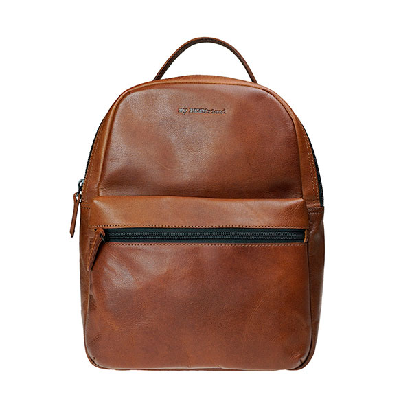 Rucksack Midi SPORTY chestnut, ECO-Ziegenleder / CONTIGO Fairtrade Onlineshop